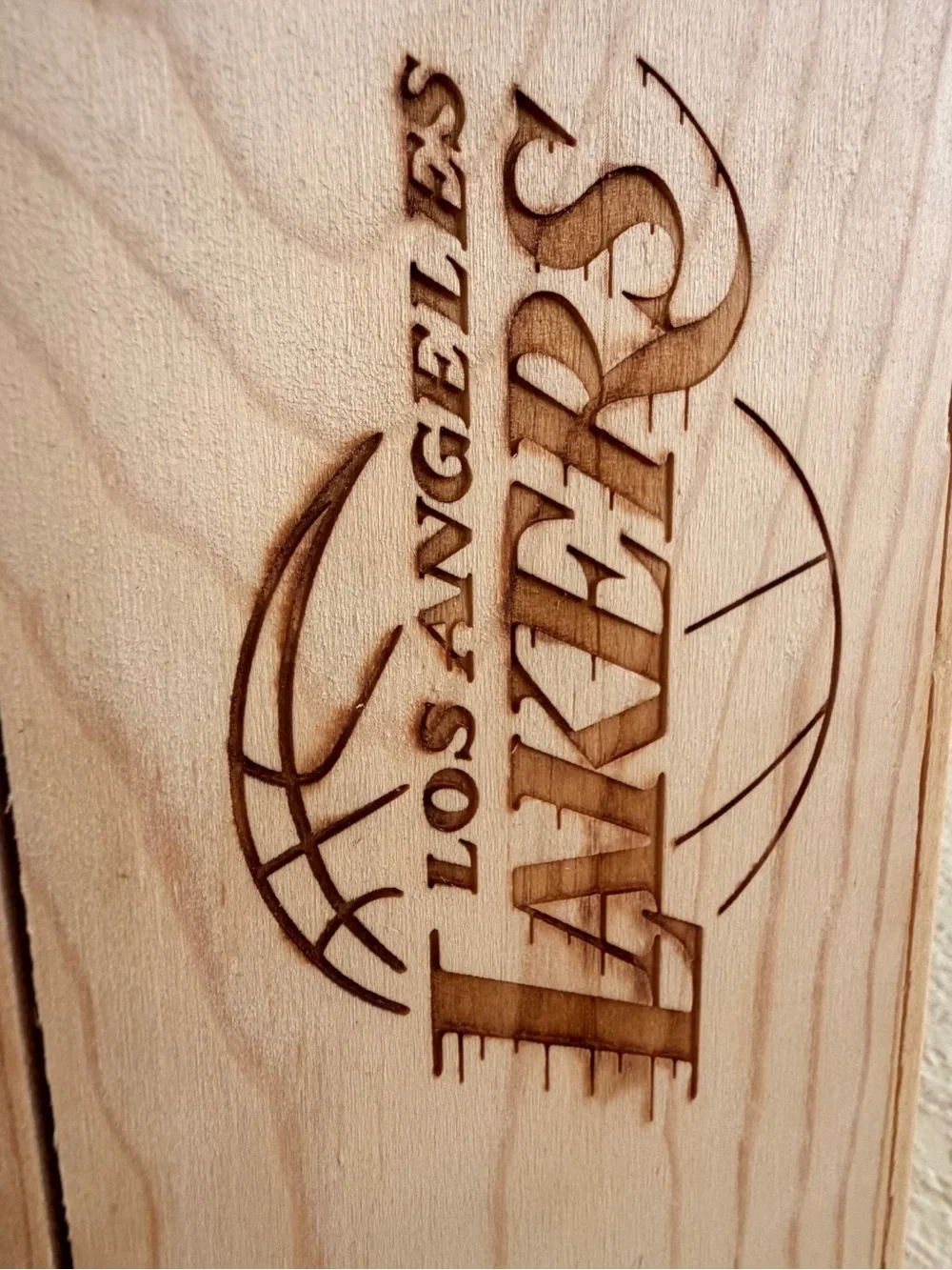Los Angeles Lakers Natural Wood Wine Box